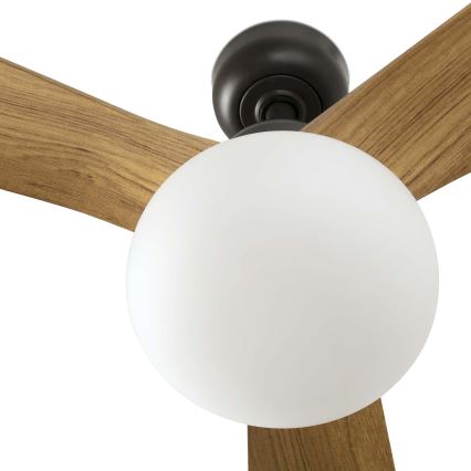 FARO 34360WT-11L - Stropni ventilator OUTWOOD L 1xE27/15W/230V smeđa/crna pr. 150 cm Wi-Fi Tuya IP44 + daljinski upravljač