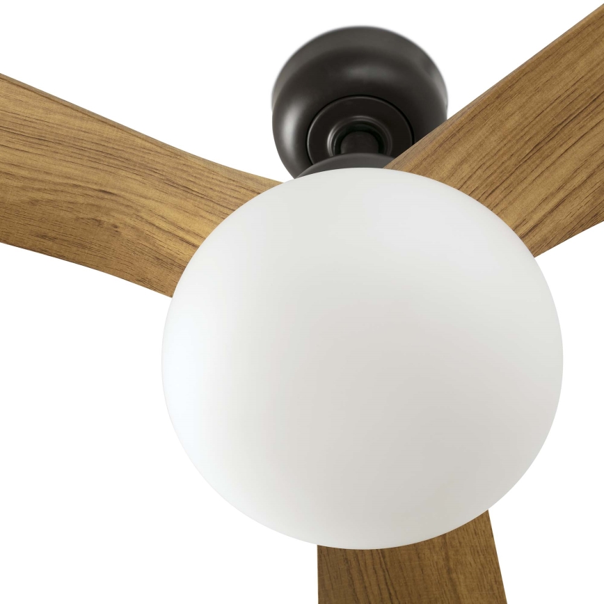 FARO 34360WT-11L - Stropni ventilator OUTWOOD L 1xE27/15W/230V smeđa/crna pr. 150 cm Wi-Fi Tuya IP44 + daljinski upravljač