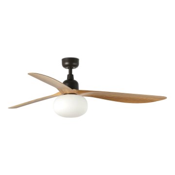 FARO 34360WT-11L - Stropni ventilator OUTWOOD L 1xE27/15W/230V smeđa/crna d. 150 cm Wi-Fi Tuya IP44 + daljinsko upravljanje