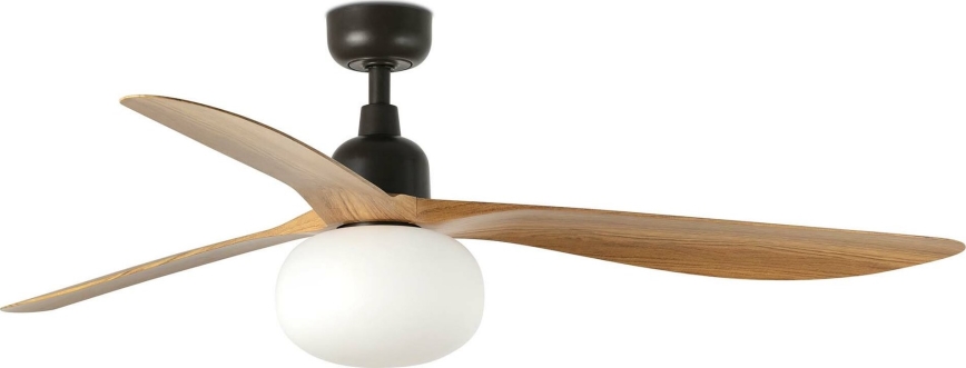 FARO 34360WT-11L - Stropni ventilator OUTWOOD L 1xE27/15W/230V smeđa/crna pr. 150 cm Wi-Fi Tuya IP44 + daljinski upravljač