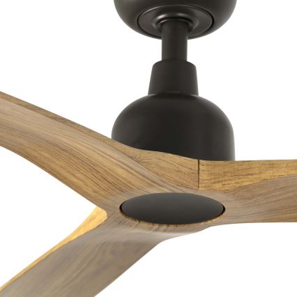 FARO 34360WT - Stropni ventilator OUTWOOD L smeđa/crna pr. 150 cm Wi-Fi Tuya IP44 + daljinski upravljač