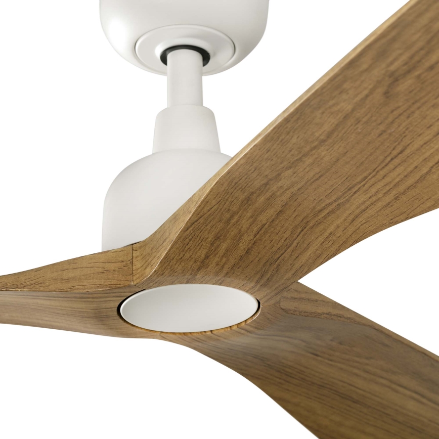 FARO 34361WT - Stropni ventilator OUTWOOD L smeđa/bijela pr. 150 cm Wi-Fi Tuya IP44 + daljinski upravljač