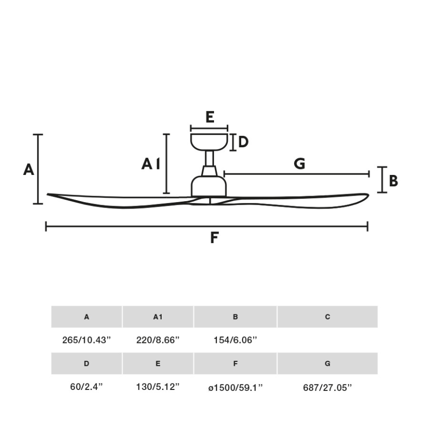 FARO 34362 - Stropni ventilator OUTWOOD L smeđa/crna pr. 150 cm IP44 + daljinski upravljač