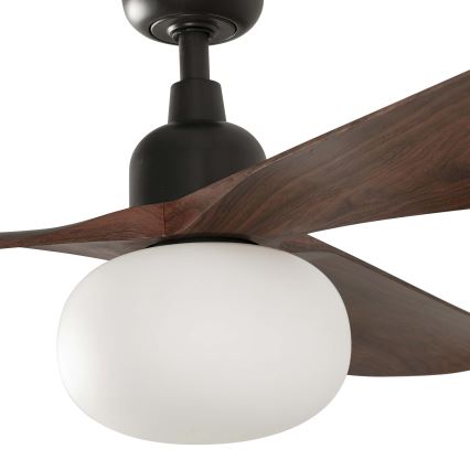 FARO 34362WT-11L - Stropni ventilator OUTWOOD L 1xE27/15W/230V smeđa/crna pr. 150 cm Wi-Fi Tuya IP44 + daljinski upravljač