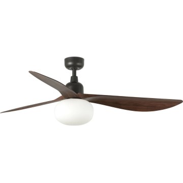 FARO 34362WT-11L - Stropni ventilator OUTWOOD L 1xE27/15W/230V smeđa/crna pr. 150 cm Wi-Fi Tuya IP44 + daljinski upravljač