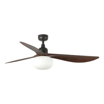 FARO 34362WT-11L - Stropni ventilator OUTWOOD L 1xE27/15W/230V smeđa/crna Ø150 cm Wi-Fi Tuya IP44 + daljinsko upravljanje