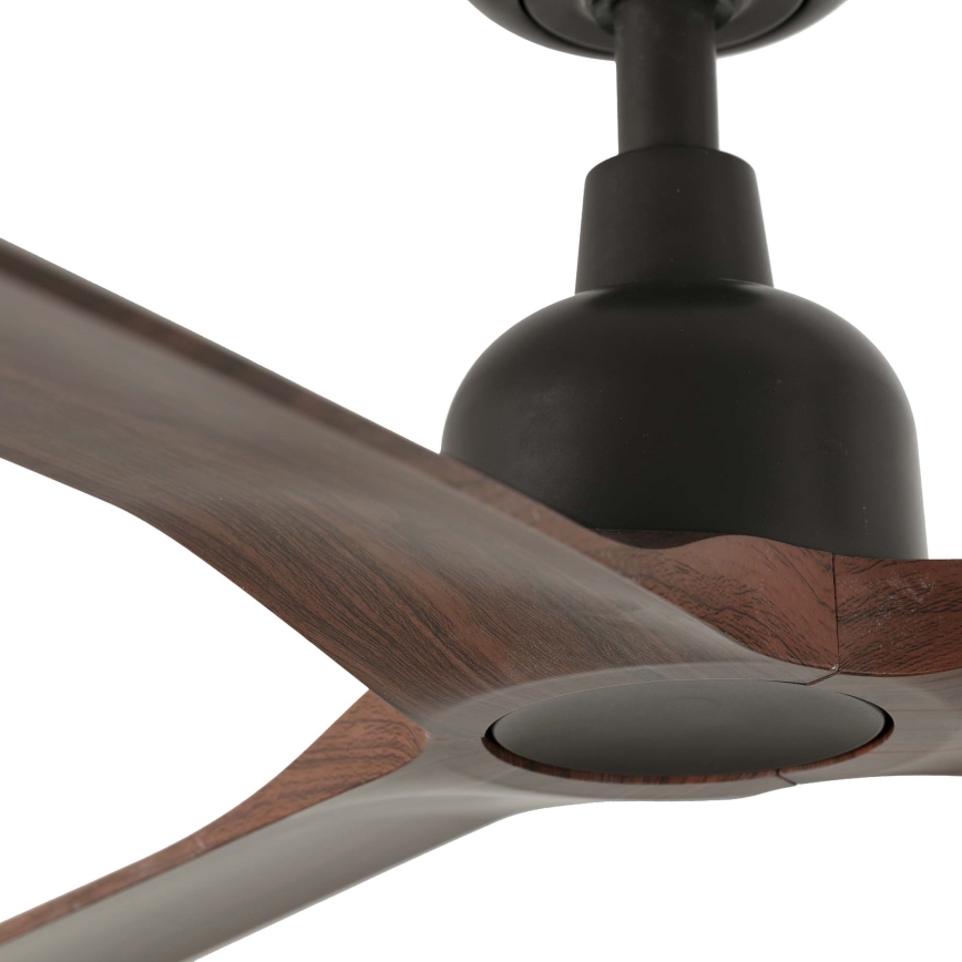 FARO 34362WT - Stropni ventilator OUTWOOD L smeđa/crna pr. 150 cm Wi-Fi Tuya IP44 + daljinski upravljač