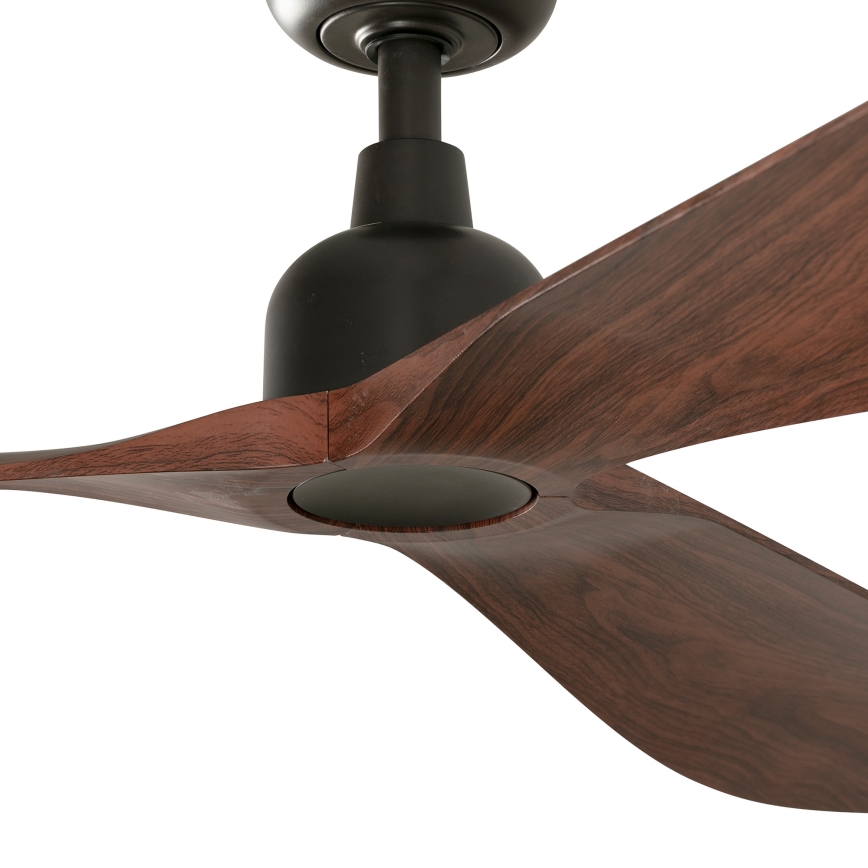 FARO 34362WT - Stropni ventilator OUTWOOD L smeđa/crna pr. 150 cm Wi-Fi Tuya IP44 + daljinski upravljač