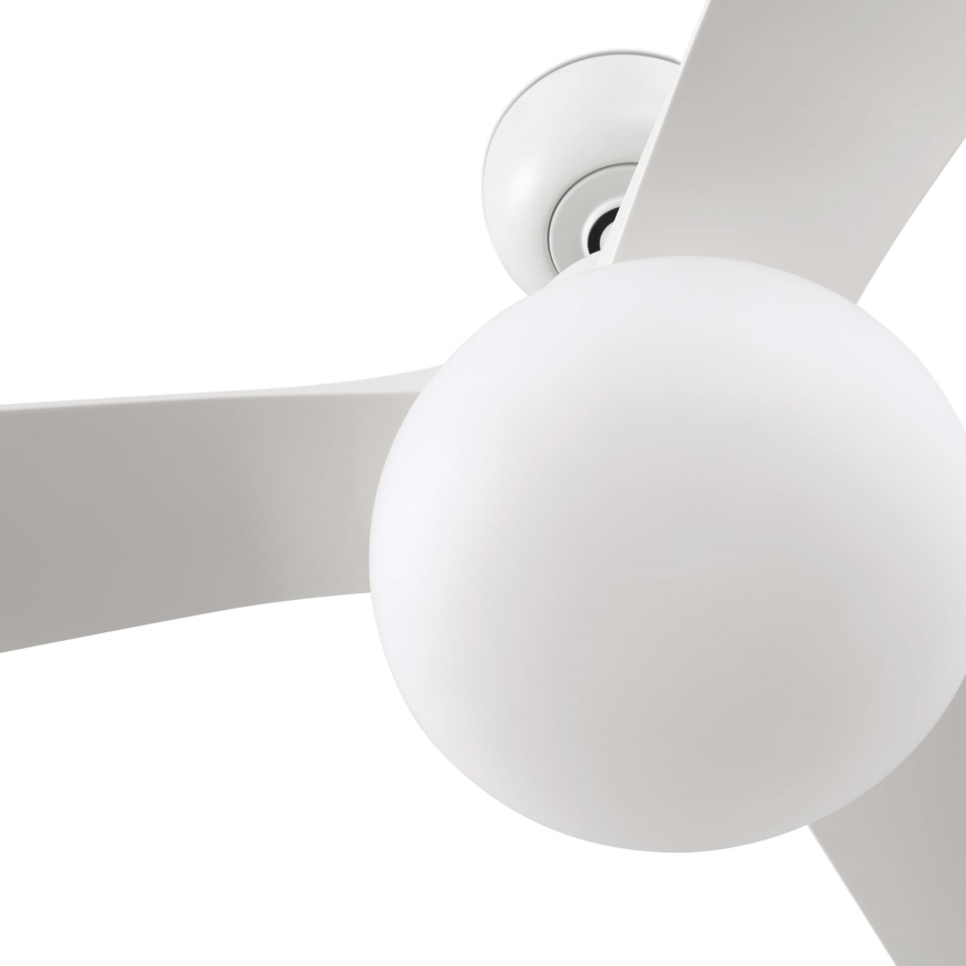 FARO 34363WT-11L - Stropni ventilator OUTWOOD L 1xE27/15W/230V bijela pr. 150 cm Wi-Fi Tuya IP44 + daljinski upravljač