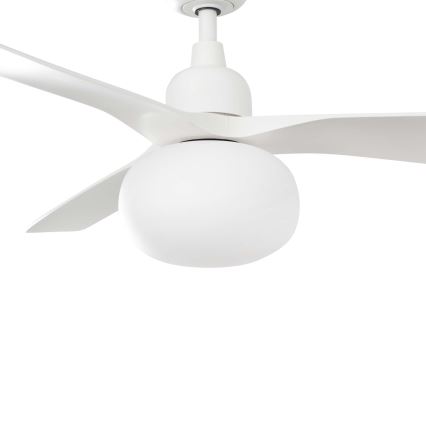 FARO 34363WT-11L - Stropni ventilator OUTWOOD L 1xE27/15W/230V bijela pr. 150 cm Wi-Fi Tuya IP44 + daljinski upravljač