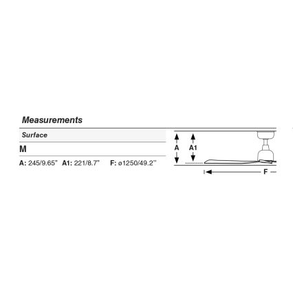 FARO 34370 - Stropni ventilator MARINE M promjer 125 cm smeđa/bijela IP44 + daljinski upravljač