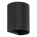 FARO 40527 - Zidna svjetiljka SOLE 1xGU10/8W/230V crna izbrazdana okrugli