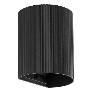 FARO 40527 - Zidna svjetiljka SOLE 1xGU10/8W/230V crna izbrazdana okrugli
