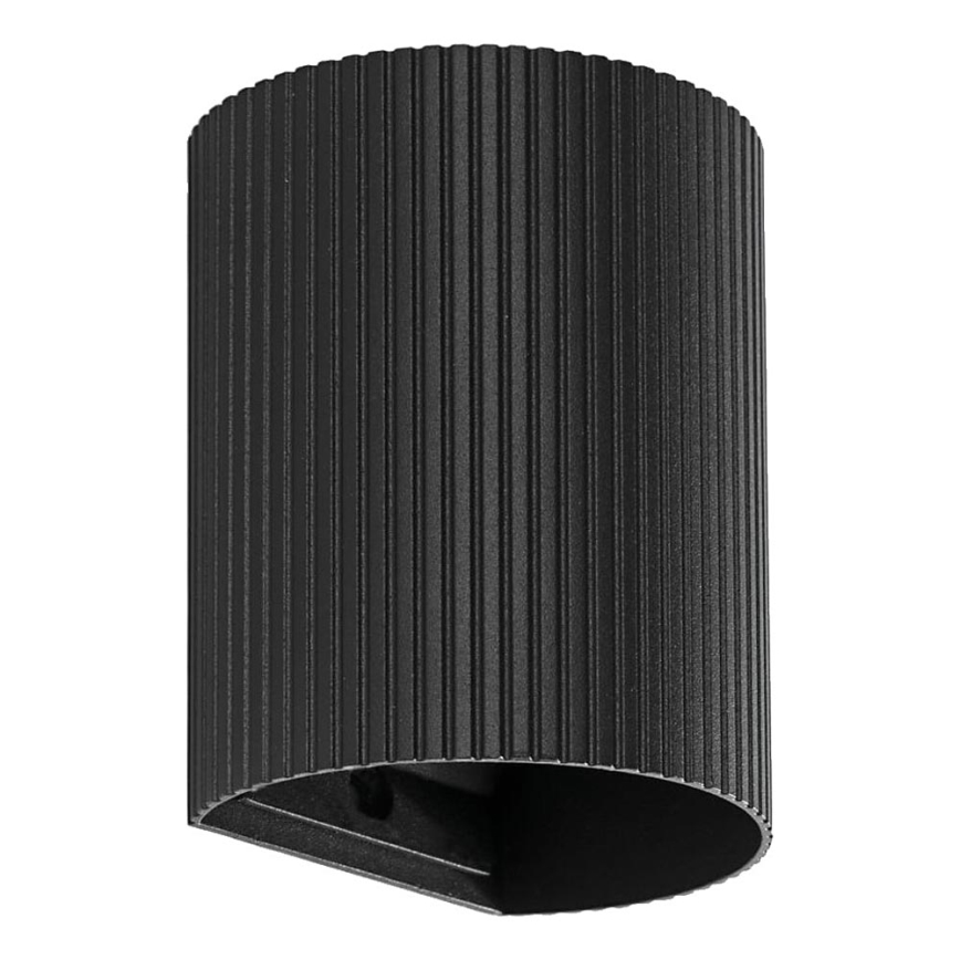 FARO 40527 - Zidna svjetiljka SOLE 1xGU10/8W/230V crna izbrazdana okrugli