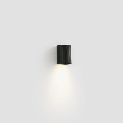 FARO 40527 - Zidna svjetiljka SOLE 1xGU10/8W/230V crna izbrazdana okrugli