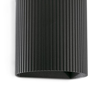FARO 40527 - Zidna svjetiljka SOLE 1xGU10/8W/230V crna izbrazdana okrugli