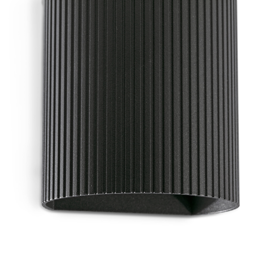 FARO 40527 - Zidna svjetiljka SOLE 1xGU10/8W/230V crna izbrazdana okrugli