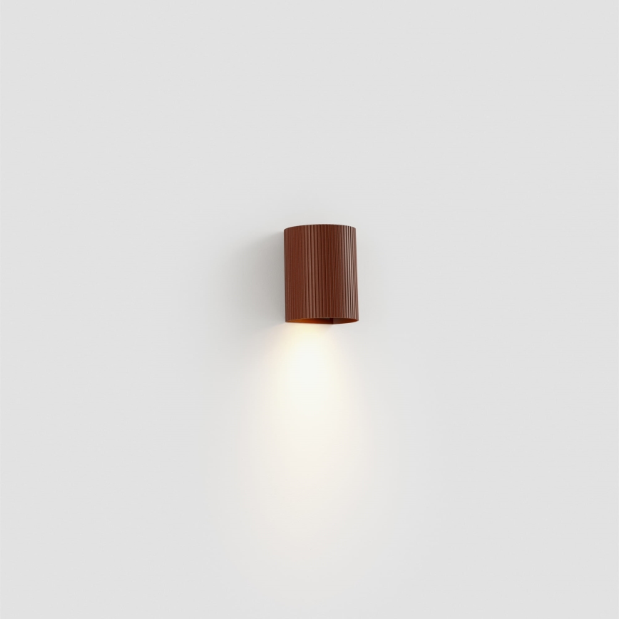 FARO 40529 - Zidna svjetiljka SOLE 1xGU10/8W/230V cigla izbrazdana okrugli