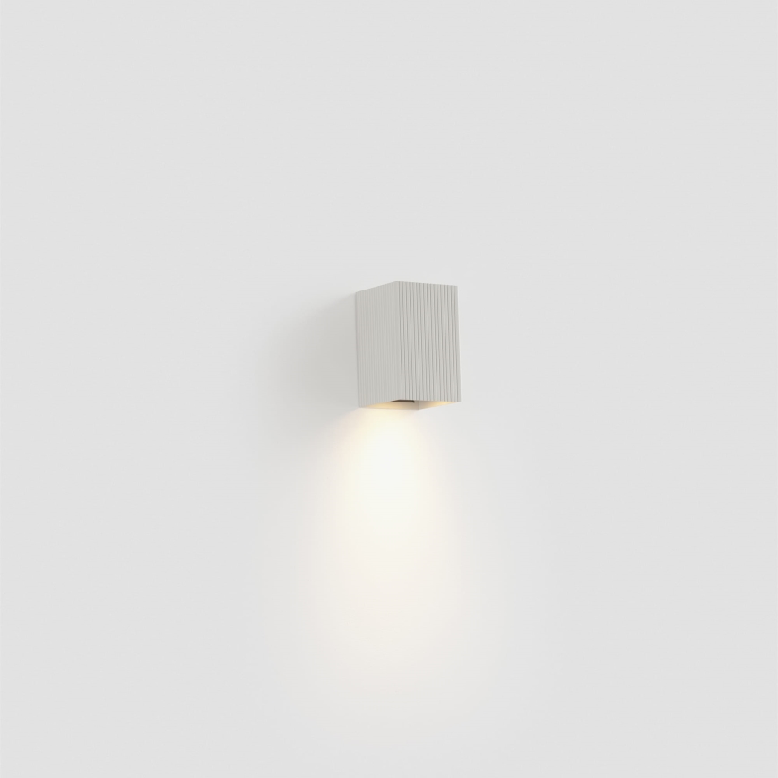 FARO 40534 - Zidna svjetiljka SOLE 1xGU10/8W/230V bijela izbrazdana uglast