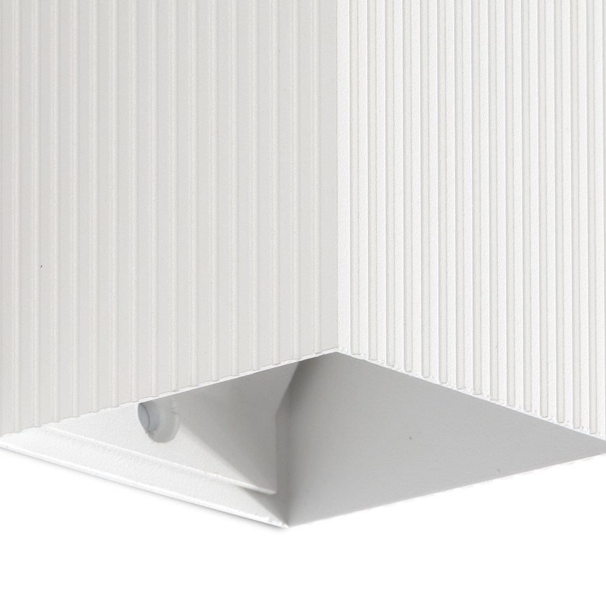 FARO 40534 - Zidna svjetiljka SOLE 1xGU10/8W/230V bijela izbrazdana uglast