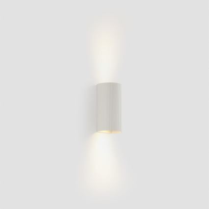 FARO 40542 - Zidna svjetiljka SOLE 2xGU10/8W/230V bijela izbrazdana okrugli