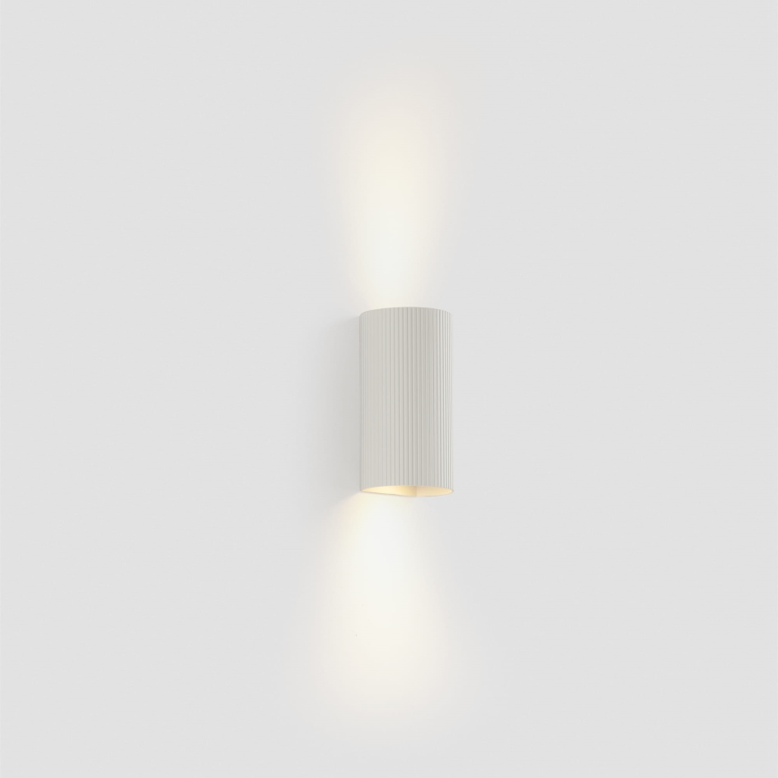 FARO 40542 - Zidna svjetiljka SOLE 2xGU10/8W/230V bijela izbrazdana okrugli