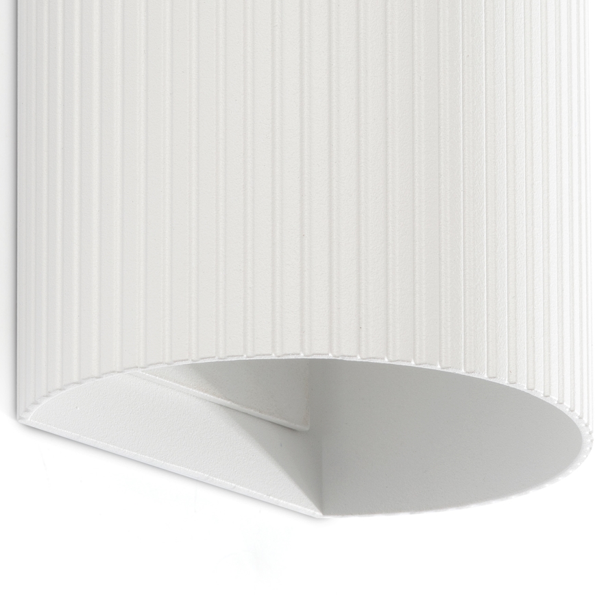 FARO 40542 - Zidna svjetiljka SOLE 2xGU10/8W/230V bijela izbrazdana okrugli