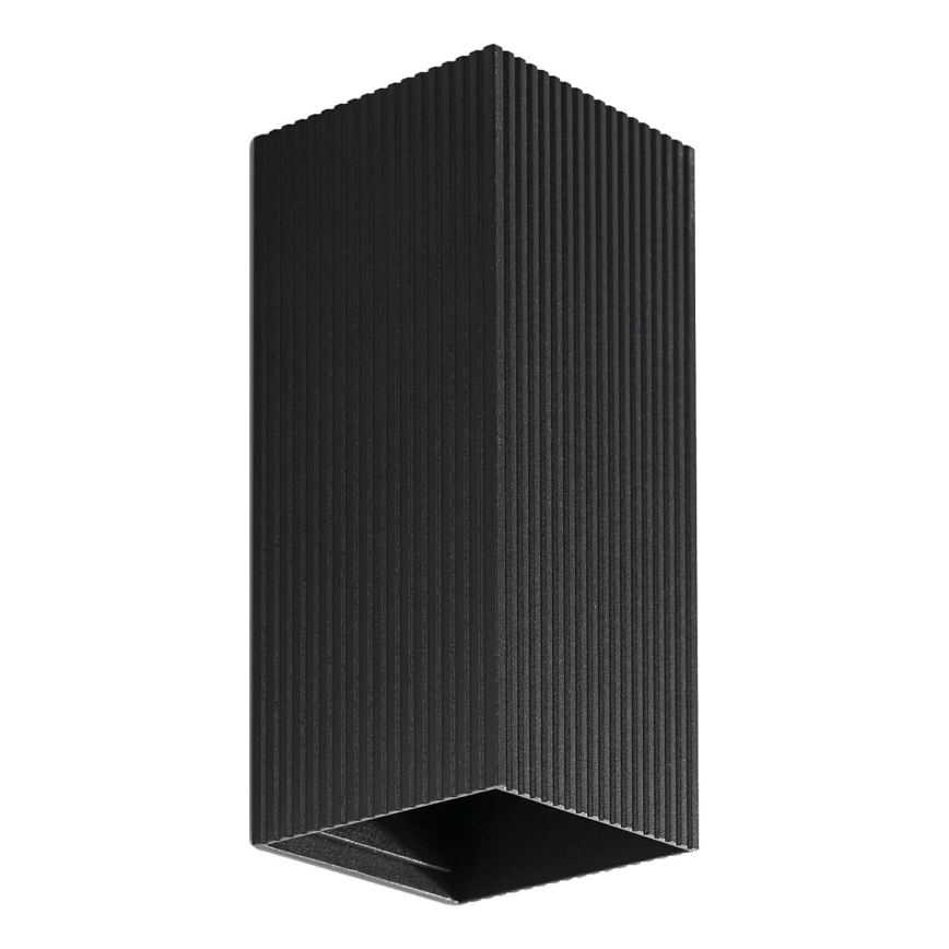FARO 40566 - Zidna svjetiljka SOLE 2xGU10/8W/230V crna izbrazdana uglast