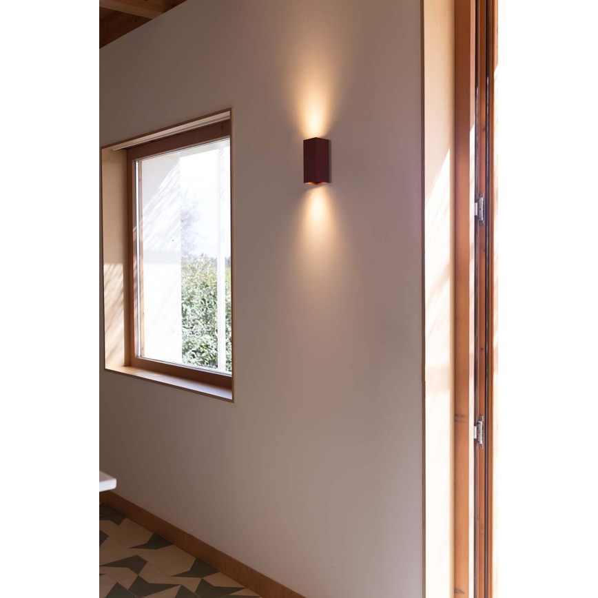 FARO 40568 - Zidna svjetiljka SOLE 2xGU10/8W/230V cigla izbrazdana uglast