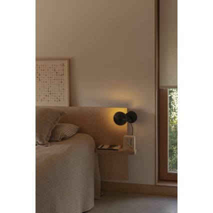 FARO 56100 - Stolna lampa s kvačicom 2u1 BELA 1xE27/15W/230V crna