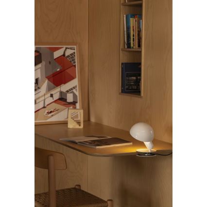 FARO 56101 - Stolna lampa s kvačicom 2u1 BELA 1xE27/15W/230V bijela