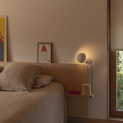 FARO 56101 - Stolna lampa s kvačicom 2u1 BELA 1xE27/15W/230V bijela