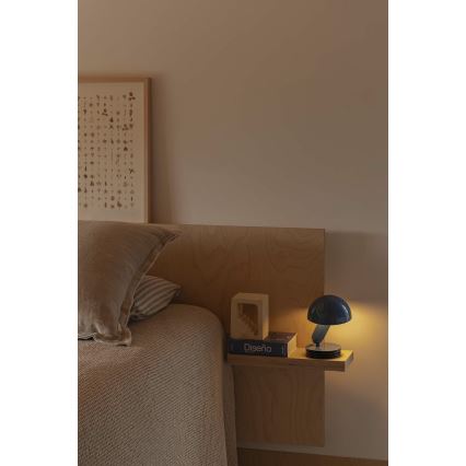 FARO 56102 - Stolna lampa s kvačicom 2u1 BELA 1xE27/15W/230V plava