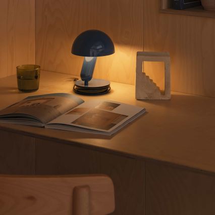 FARO 56102 - Stolna lampa s kvačicom 2u1 BELA 1xE27/15W/230V plava