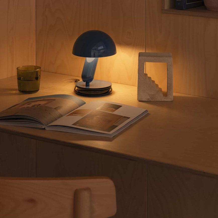 FARO 56102 - Stolna lampa s kvačicom 2u1 BELA 1xE27/15W/230V plava