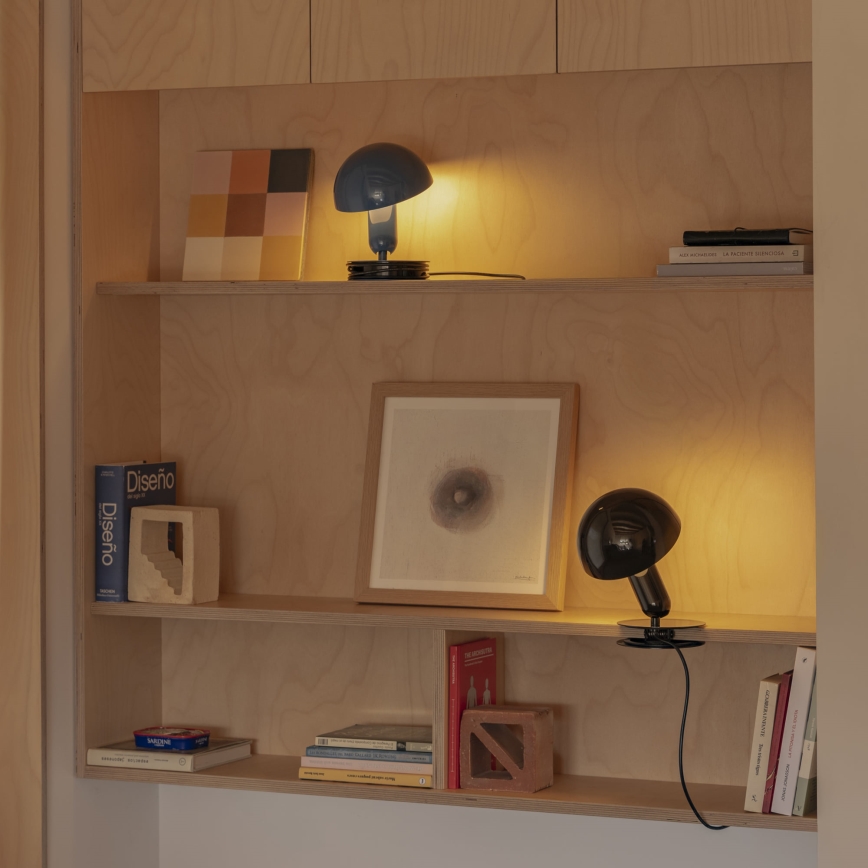 FARO 56102 - Stolna lampa s kvačicom 2u1 BELA 1xE27/15W/230V plava