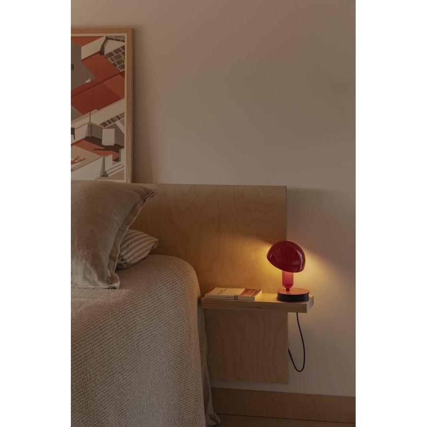 FARO 56103 - Stolna lampa s kvačicom 2u1 BELA 1xE27/15W/230V crvena