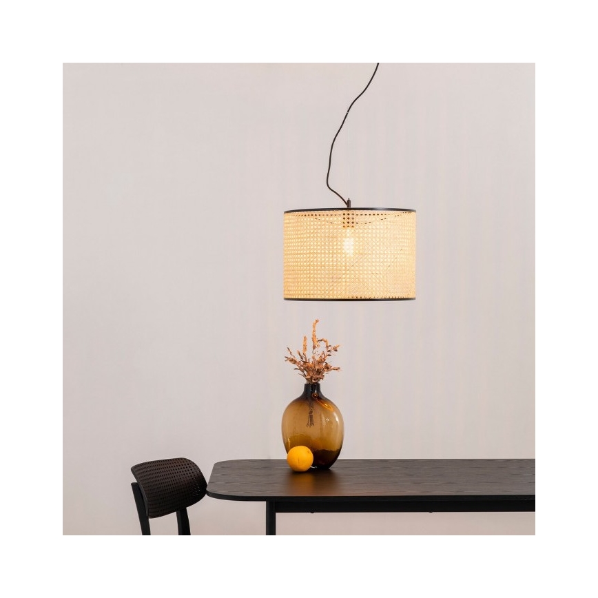 FARO 64314-48 - Luster na sajli MAMBO 1xE27/15W/230V ratan/crna