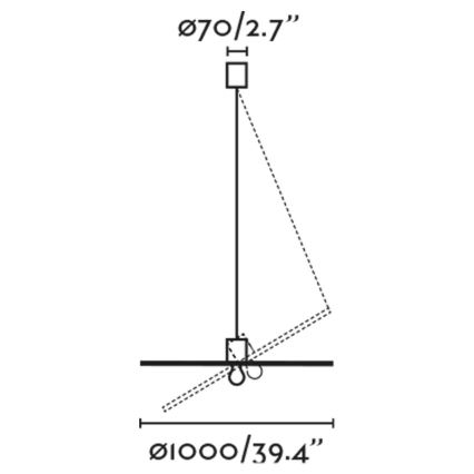 FARO 68590-70 - Luster na sajli COSTAS 1xE27/15W/230V pr. 100 cm crna/ratan