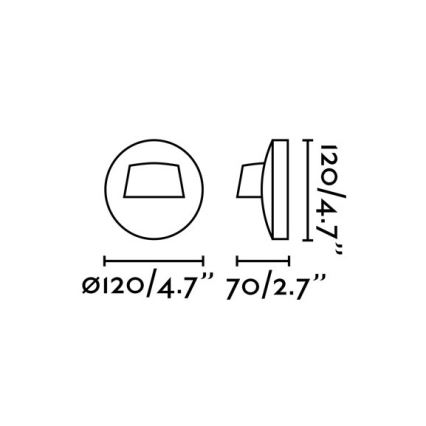 FARO 70408 - LED Vanjska zidna svjetiljka BROW LED/3W/230V IP44