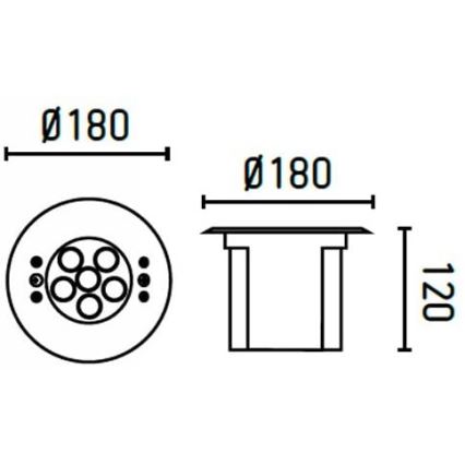 FARO 70456 - LED RGB Vanjska ugradbena svjetiljka EDEL LED/18W/24V IP68