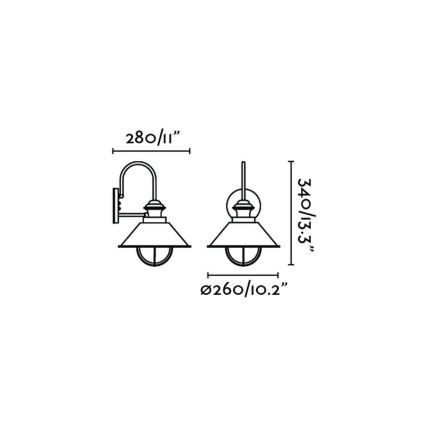 FARO 71128 - Vanjska zidna svjetiljka NAUTICA 1xE27/11W/230V