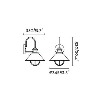 FARO 71129 - Vanjska zidna svjetiljka NAUTICA 1xE27/11W/230V