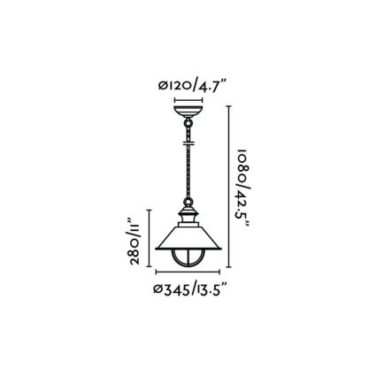 FARO 71139 - Vanjska viseća svjetiljka NAUTICA 1xE27/11W/230V