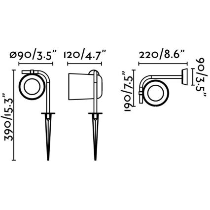 FARO 71546 - Vanjska zidna svjetiljka FLOW 1xGU10/8W/230V IP65