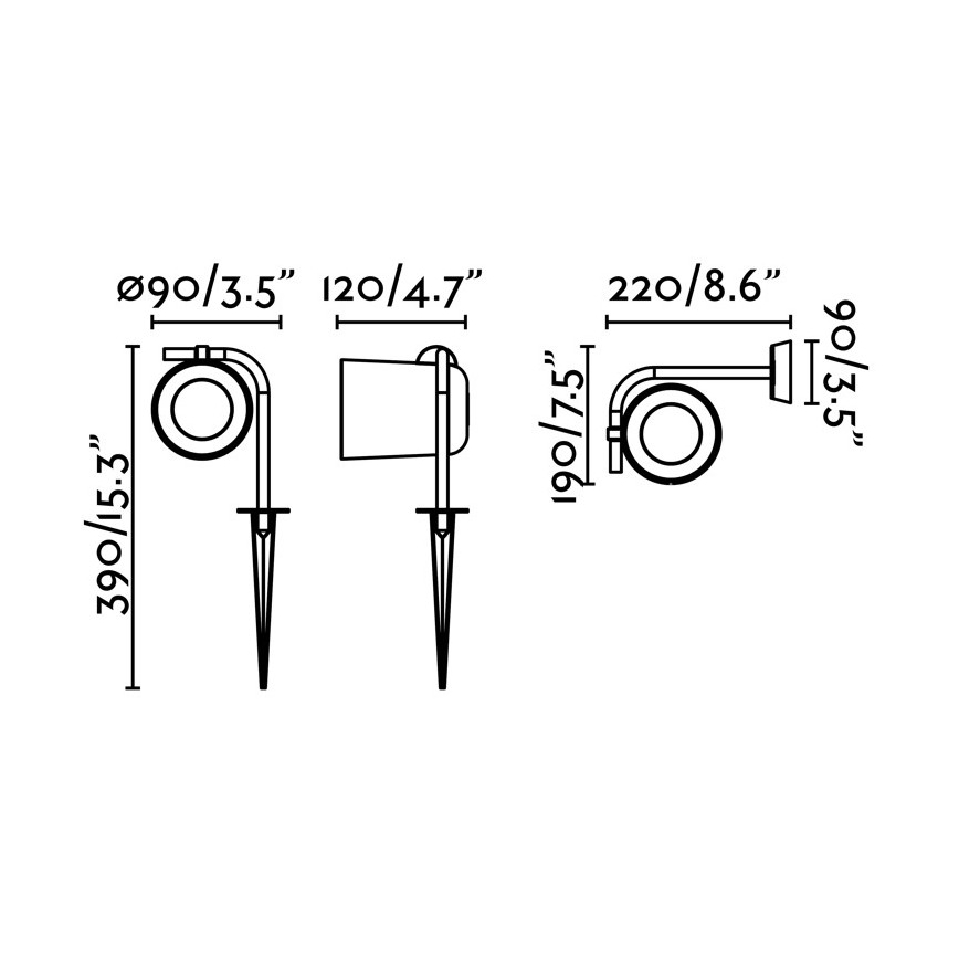FARO 71546 - Vanjska zidna svjetiljka FLOW 1xGU10/8W/230V IP65