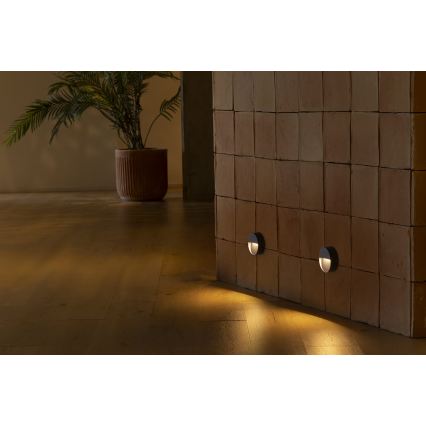 FARO 71960 - LED svjetiljka za stubište DUNE, LED/3W/230V, 2200/2700/3200/4000K, IP65, antracit, okrugla