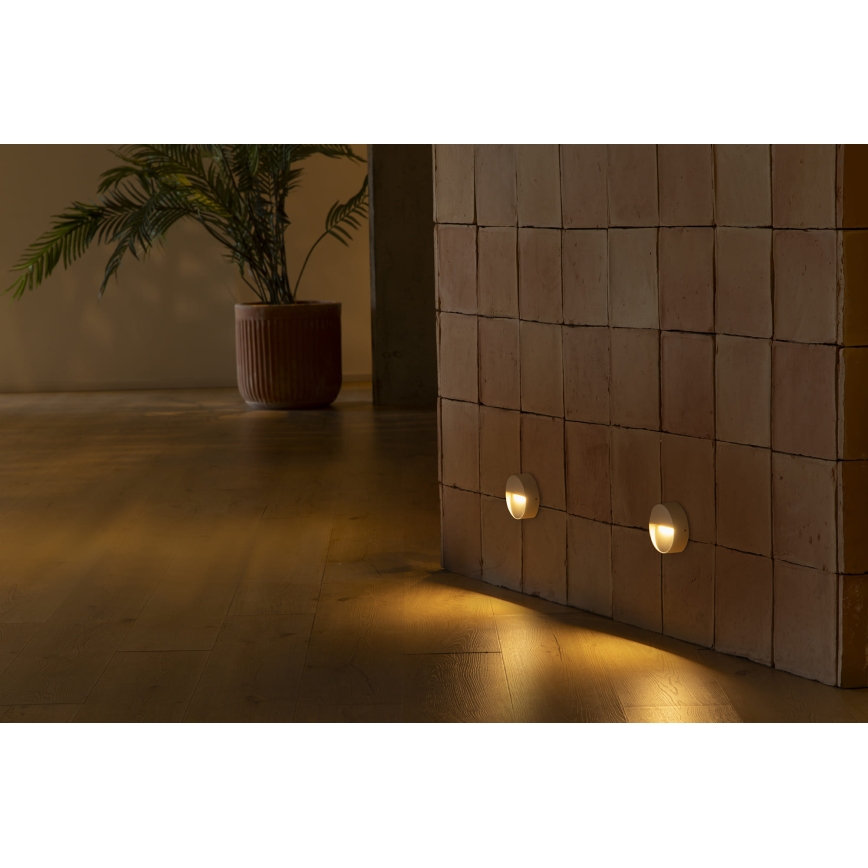 FARO 71961 - LED svjetiljka za stepenice DUNE LED/3W/230V 2200/2700/3200/4000K IP65 bijela okrugla