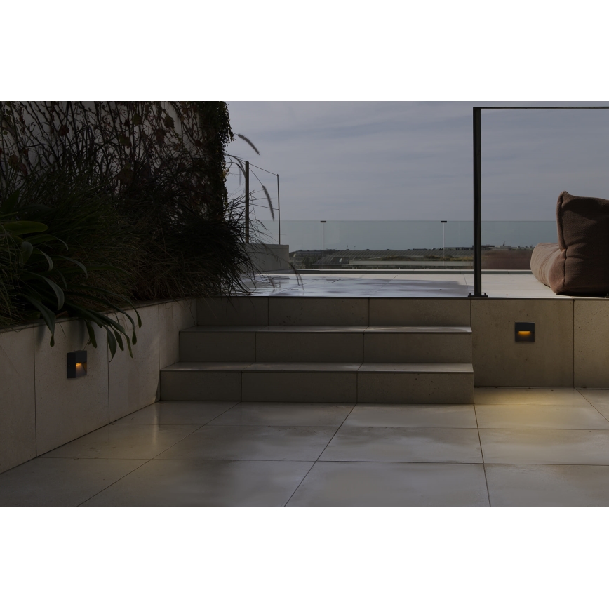 FARO 71963 - LED svjetiljka za stepenište DUNE LED/3W/230V 2200/2700/3200/4000K IP65 antracit kvadrat