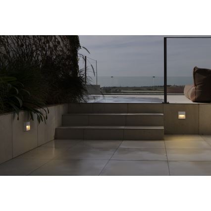FARO 71964 - LED svjetiljka za stepenice DUNE LED/3W/230V 2200/2700/3200/4000K IP65 bijela kvadratna